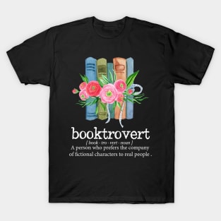 Wildflower Booktrovert Definition Book Lover Bookish Library T-Shirt